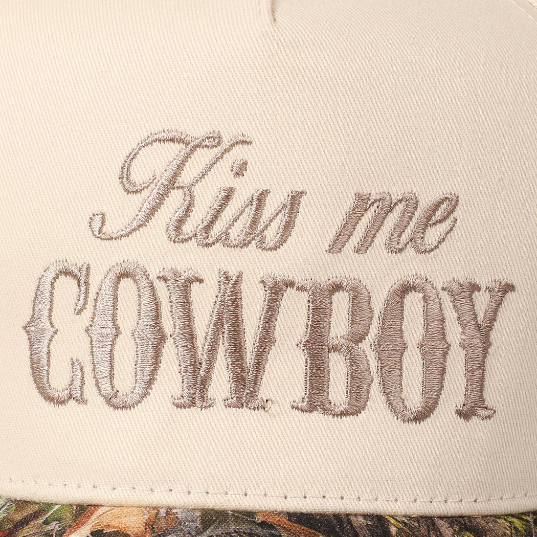 Kiss Me Cowboy Embroidery Realtree Two-Tone Cap