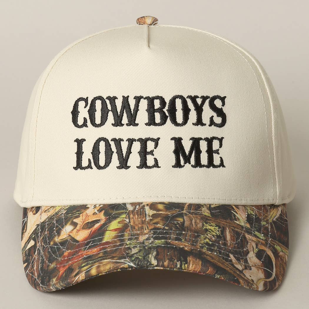 Cowboys Love Me Embroidery Camo Cap