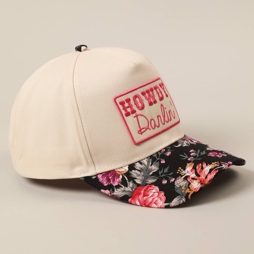HOWDY Darlin' Embroidery Patch Floral Hat