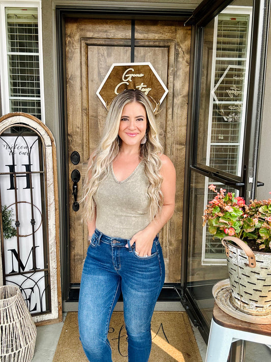 Washed Tank Body Suit