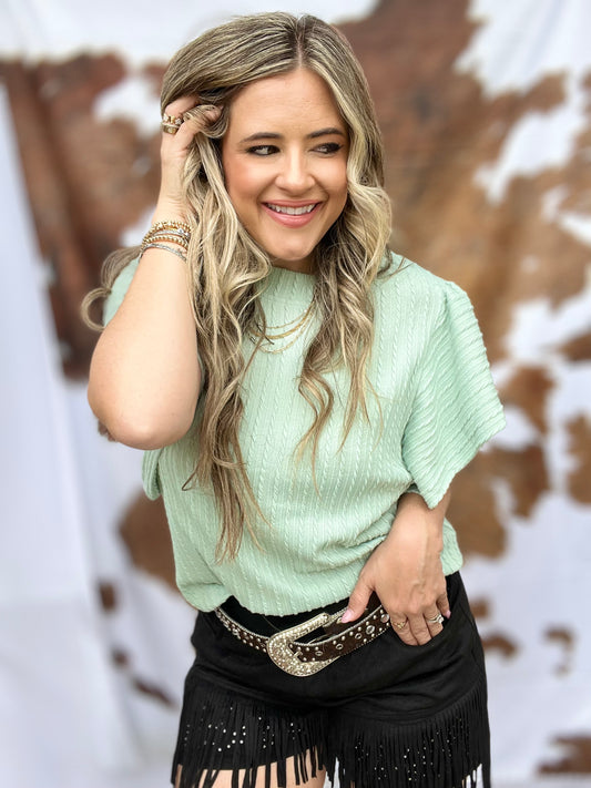 Ashley Flutter Sleeve Top