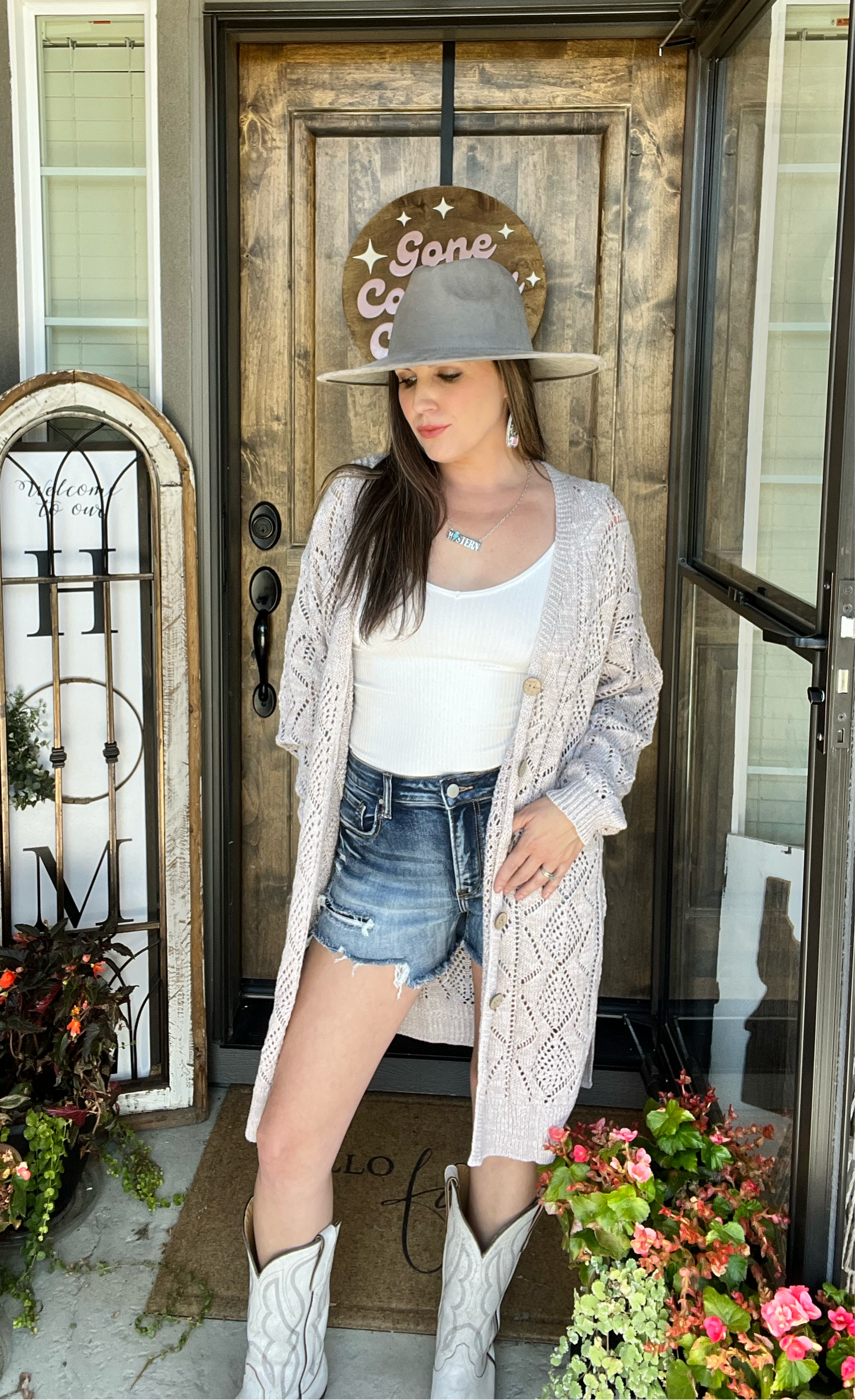 Beige Knit Cardigan