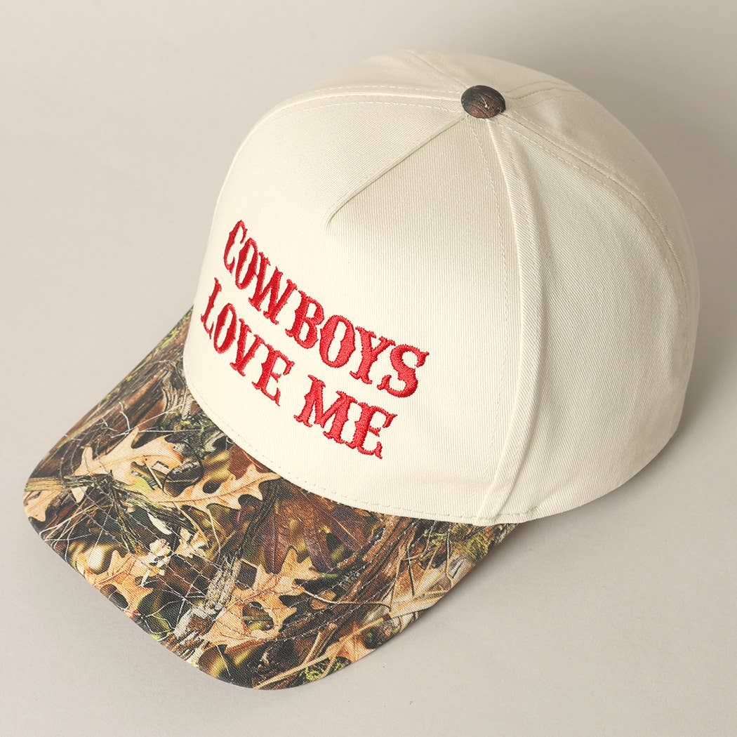 Cowboys Love Me Embroidery Camo Cap