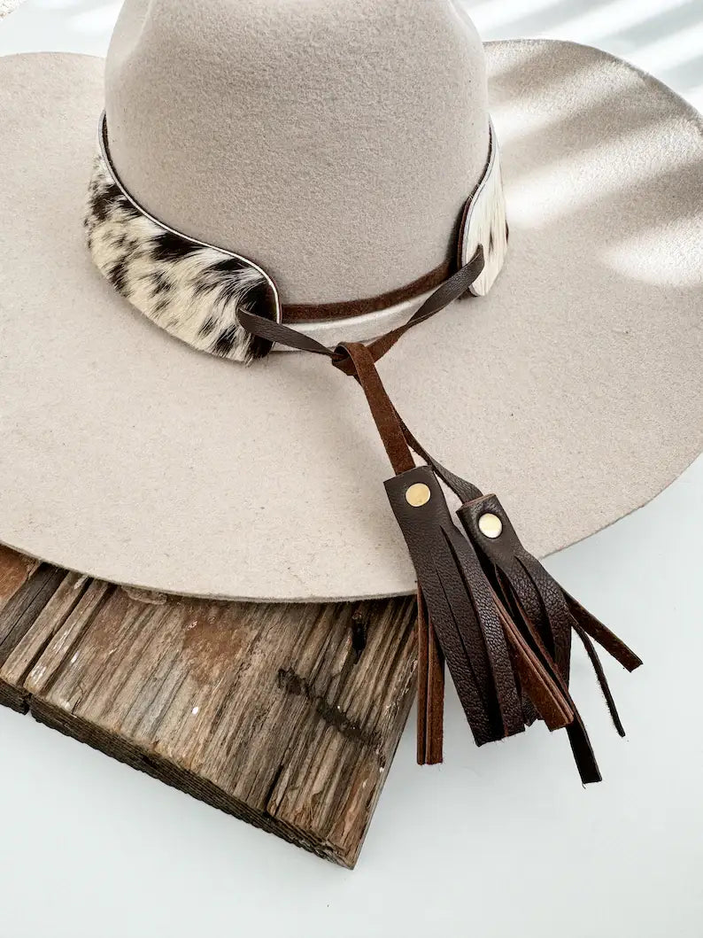 COWHIDE HAT BAND Leather Hat Band leather ties