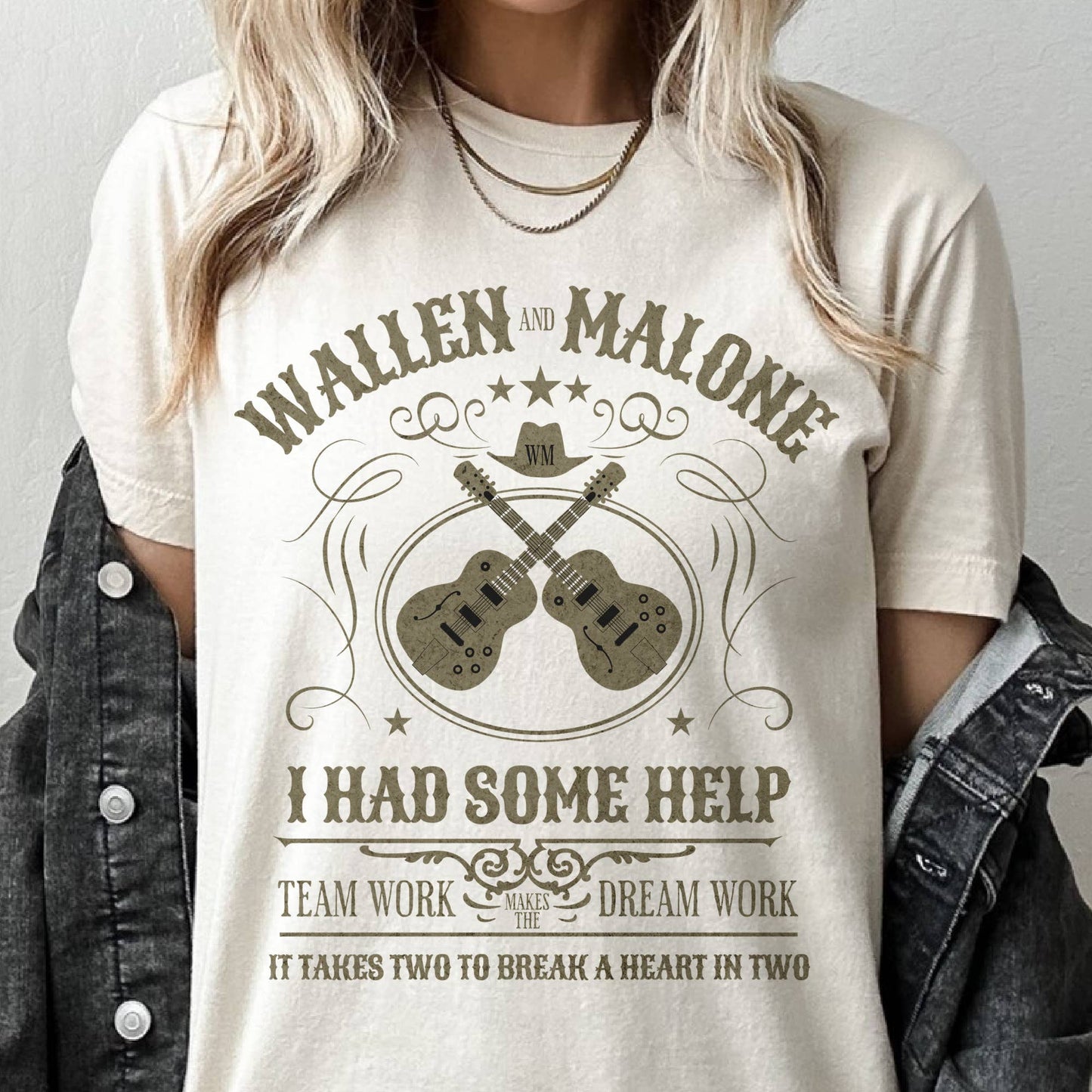 Wallen and Malone Concert Tees I Had Some Help Music Tshirt