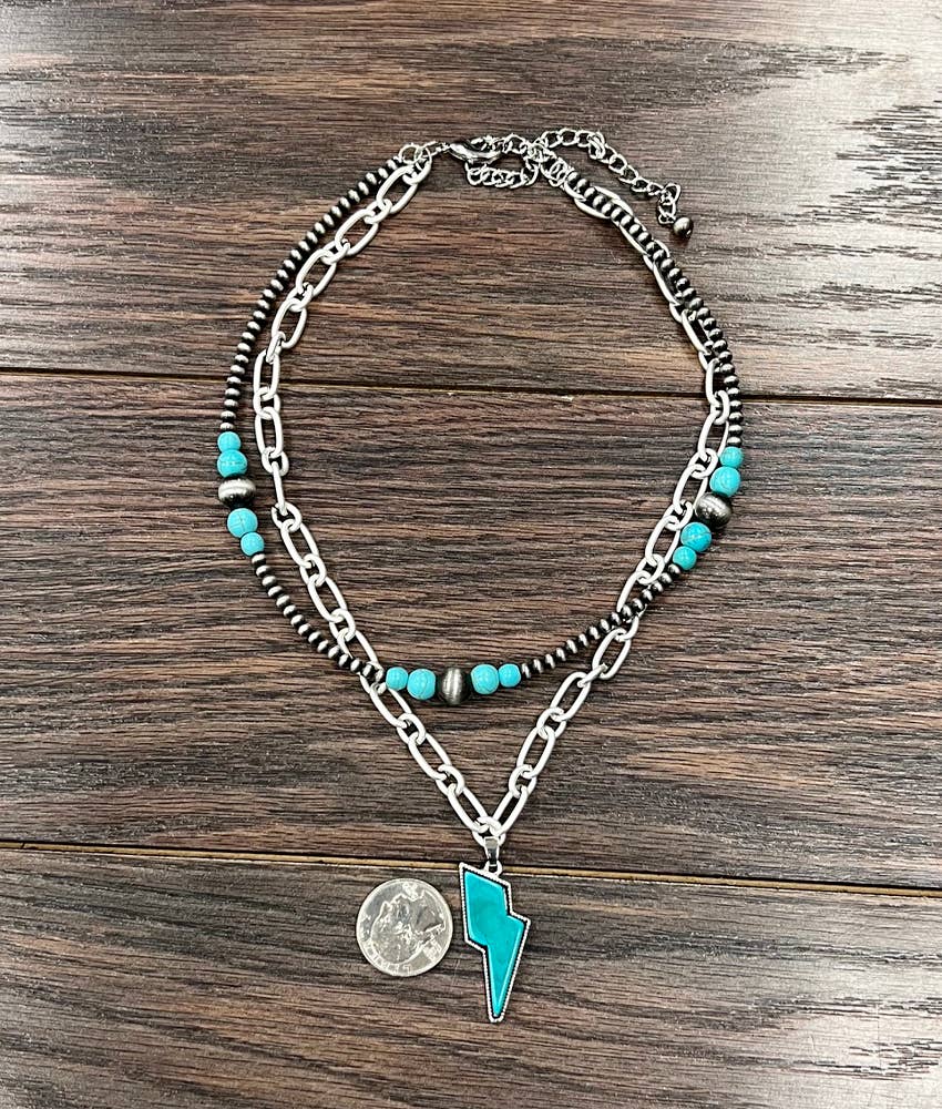 Bolt Turquoise Necklace 18"
