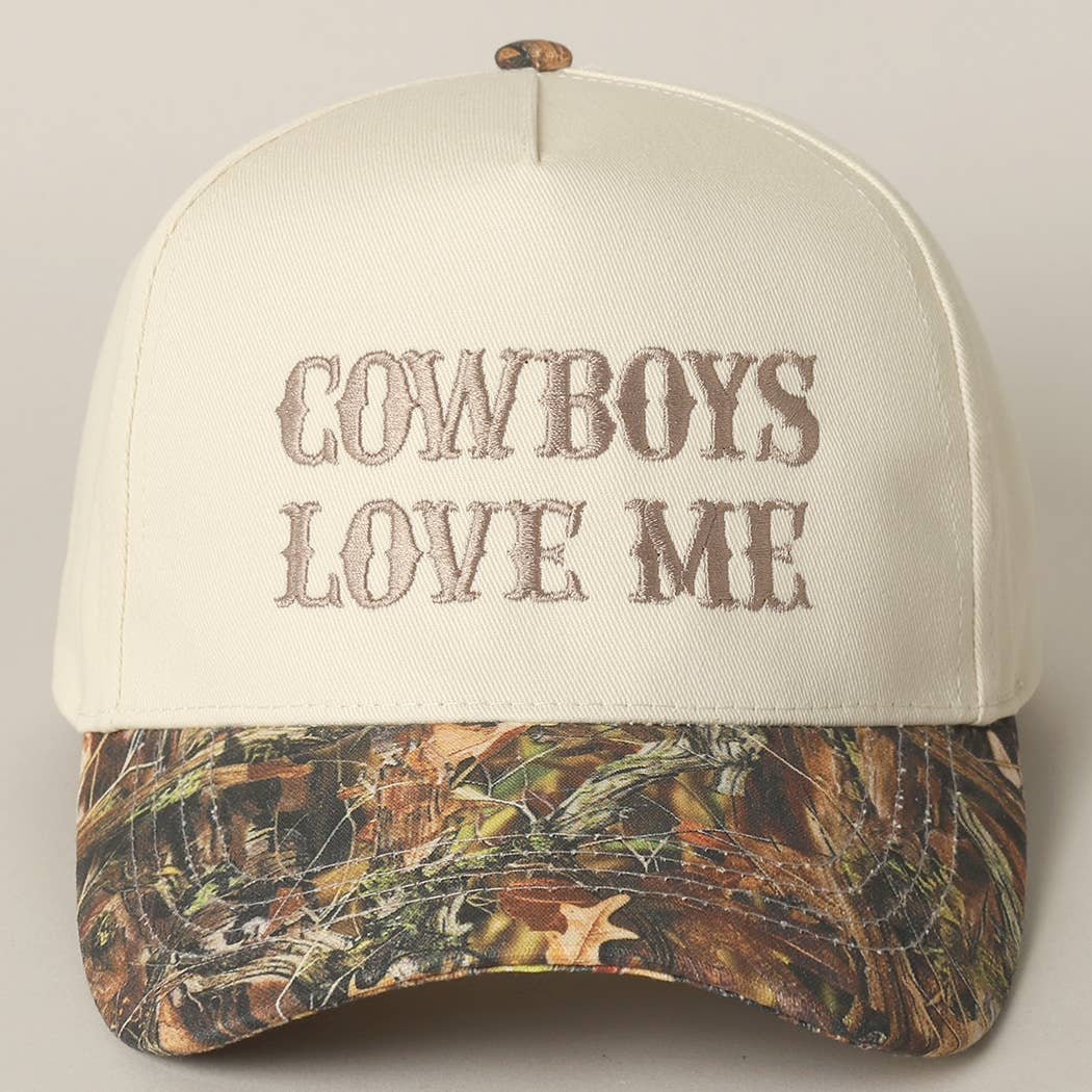 Cowboys Love Me Embroidery Camo Cap