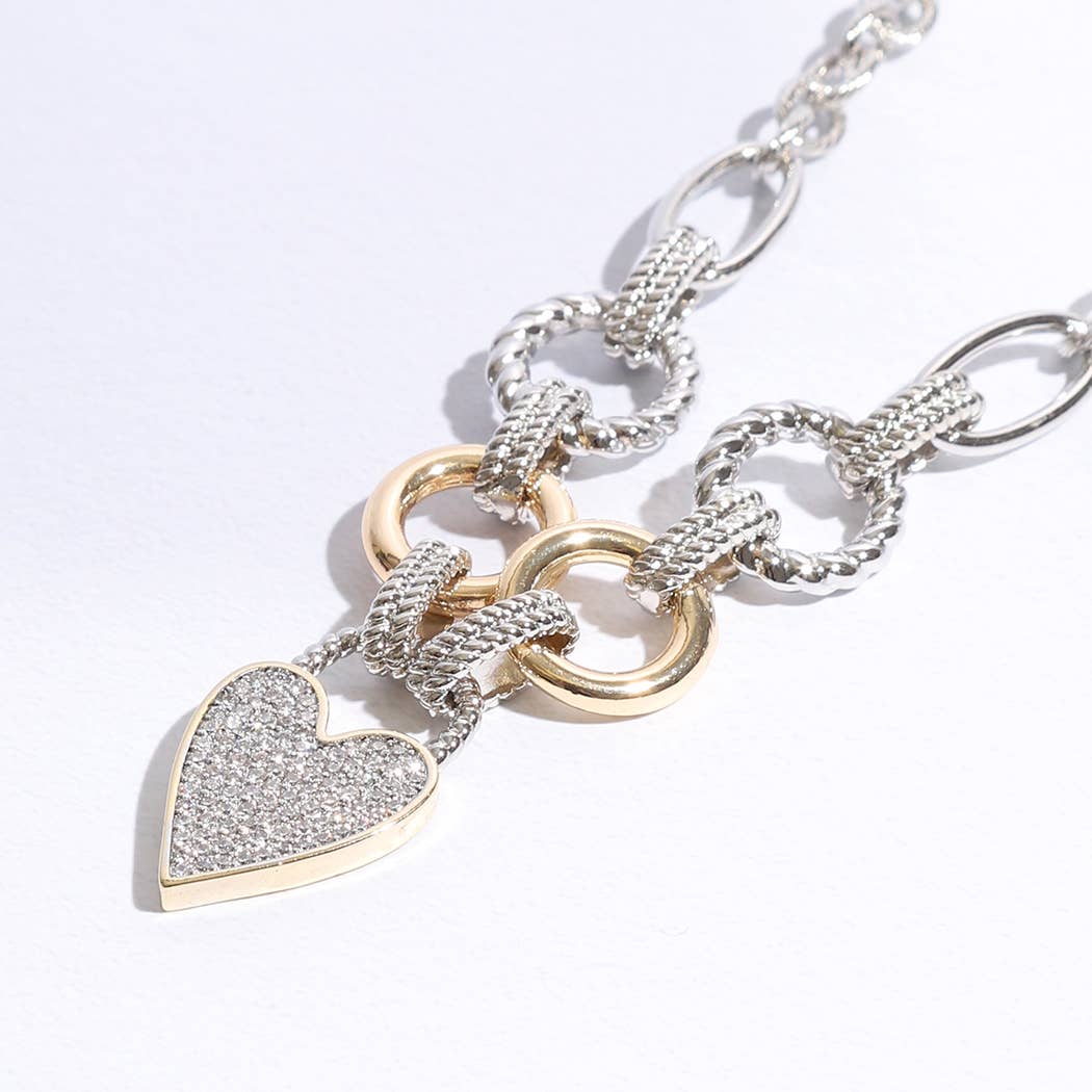 Peyton Heart Charm Link Chain Necklace