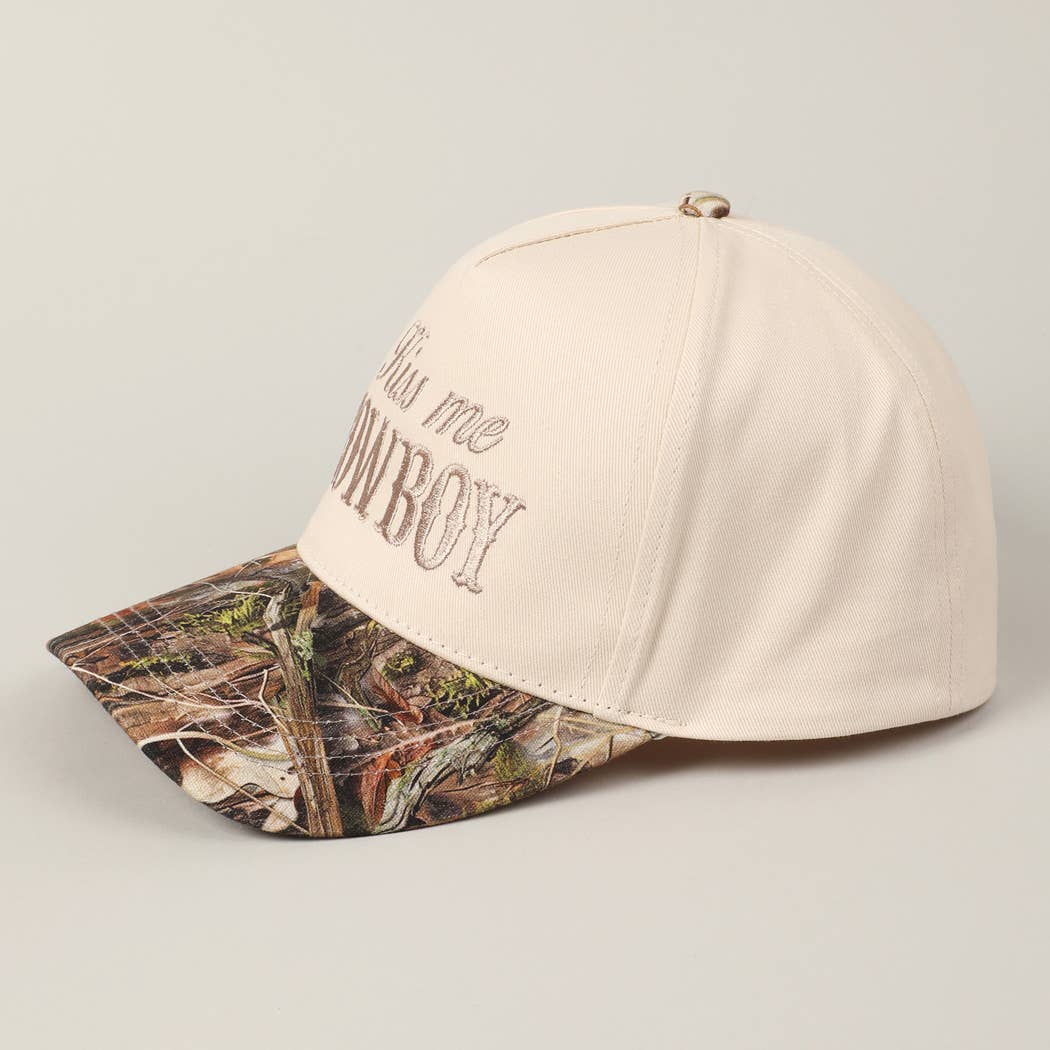 Kiss Me Cowboy Embroidery Realtree Two-Tone Cap