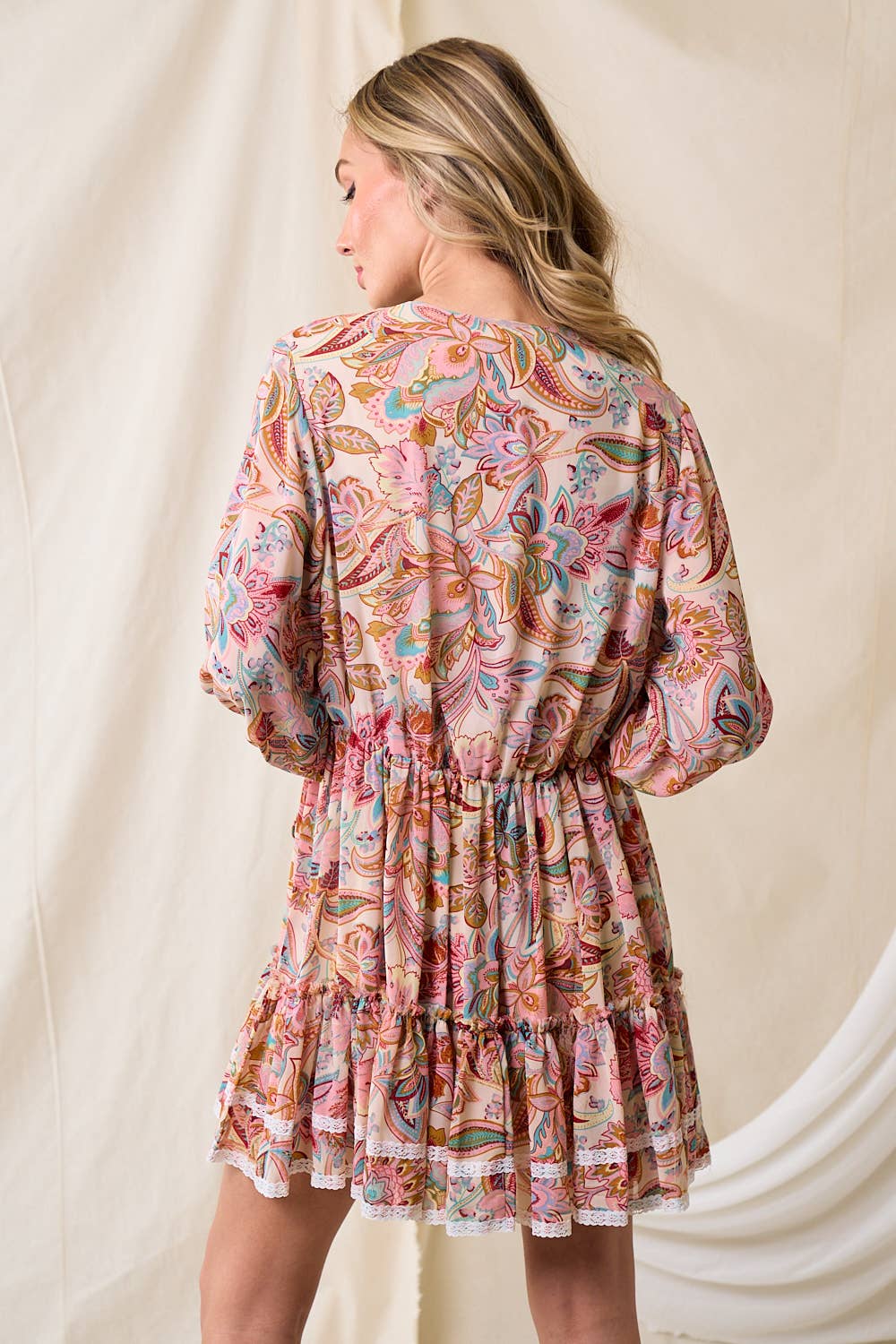 WESTERN PAISLEY FLORAL TIER DRESS