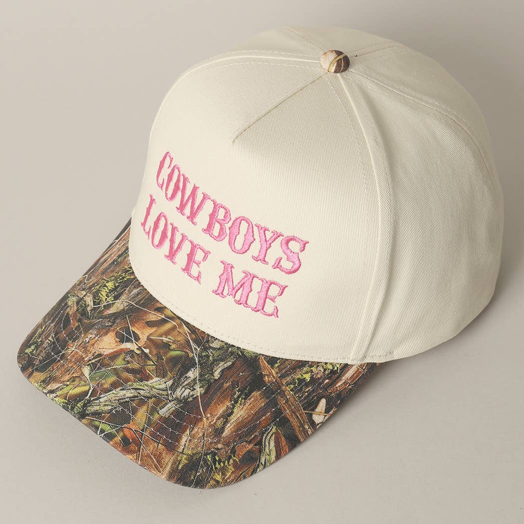 Cowboys Love Me Embroidery Camo Cap