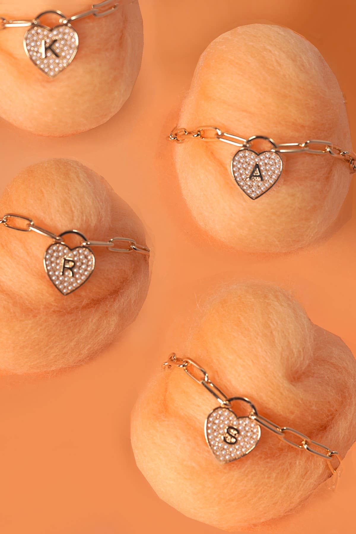 INITIAL HEART LOCK CHARM NECKLACE