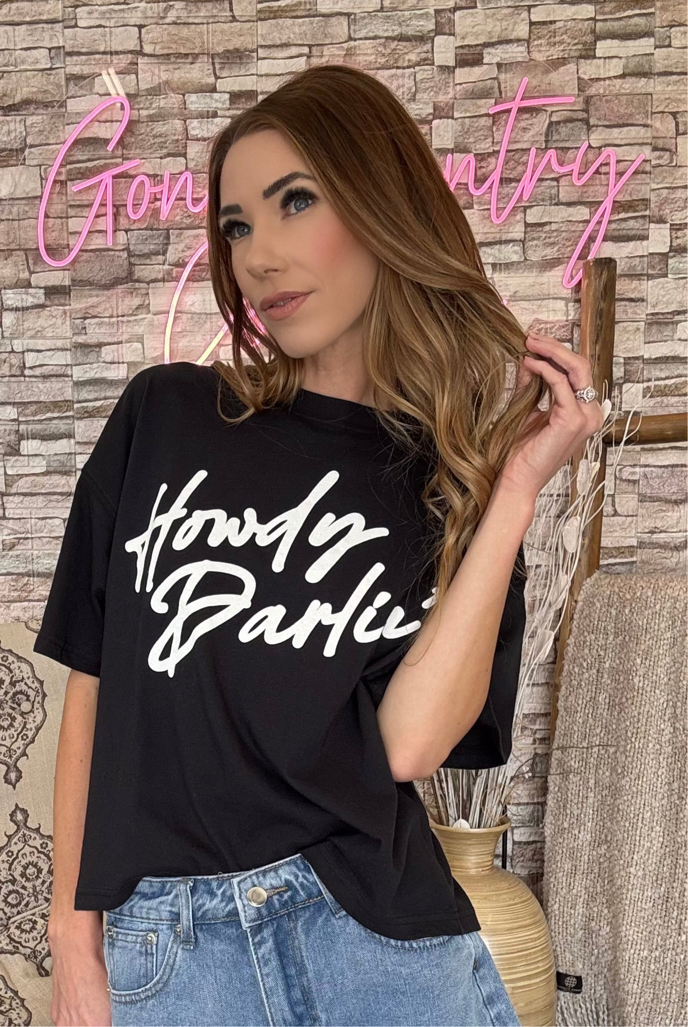 HOWDY DARLIN' GRAPHIC CROP