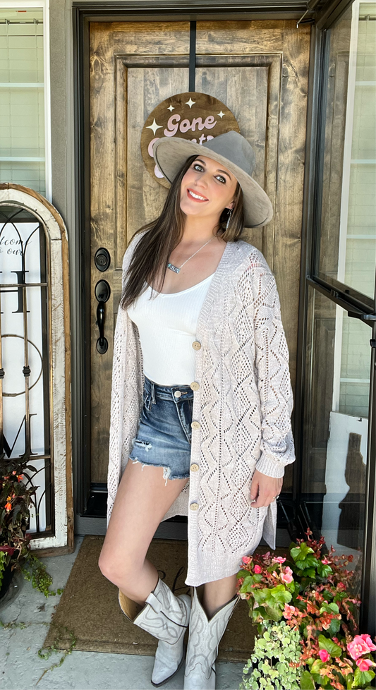 Beige Knit Cardigan