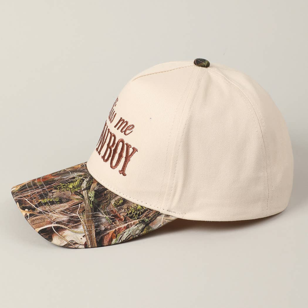 Kiss Me Cowboy Embroidery Realtree Two-Tone Cap