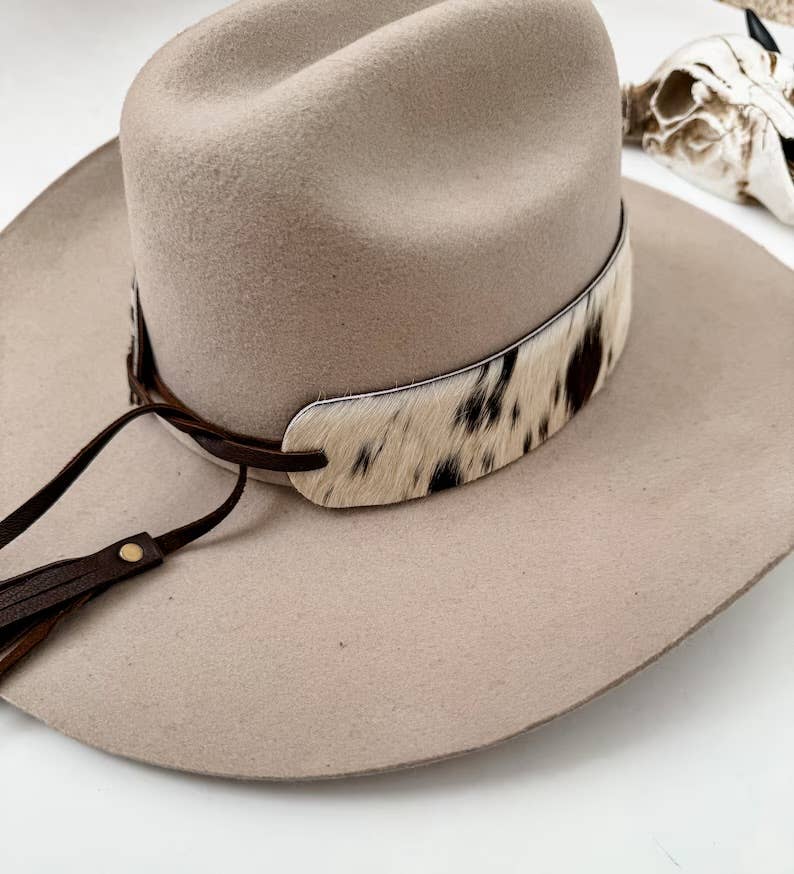 COWHIDE HAT BAND Leather Hat Band leather ties