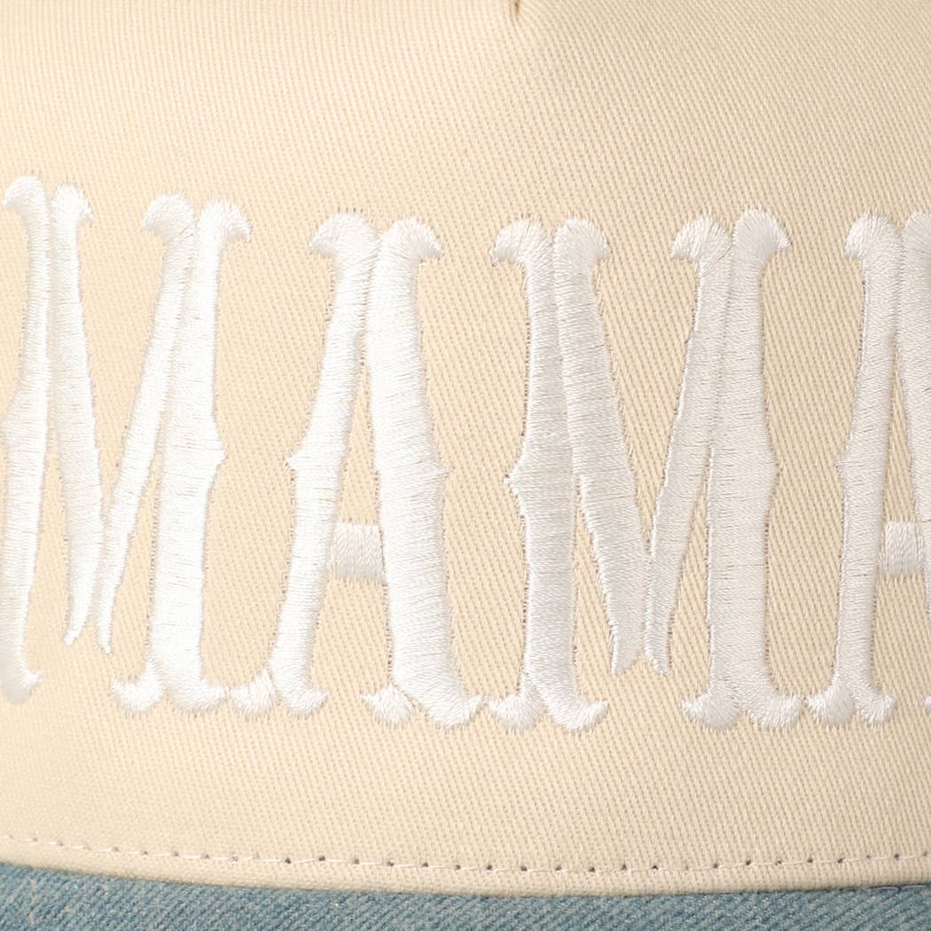 MAMA Typographic Design Embroidery Cap