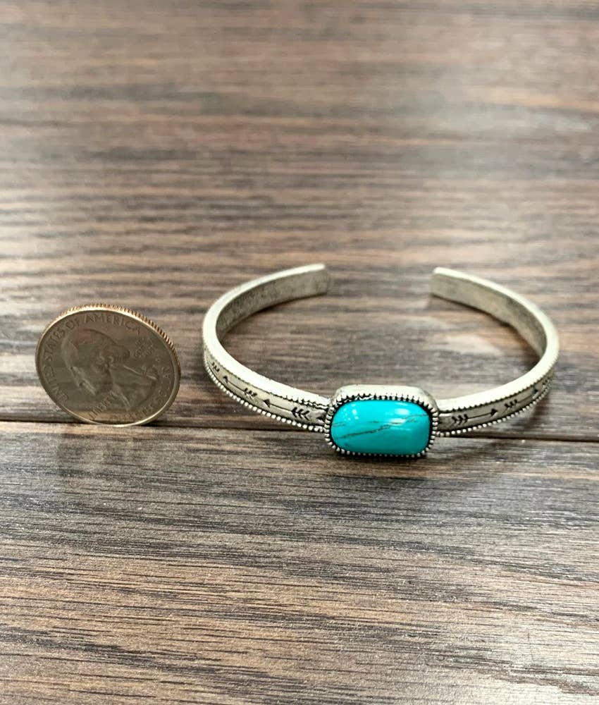 Ava Turquoise C Cuff Bracelet