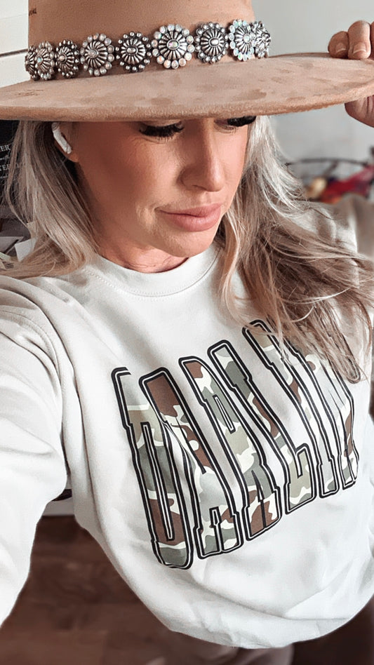 Darlin Duck Camo Fall Graphic Sweater