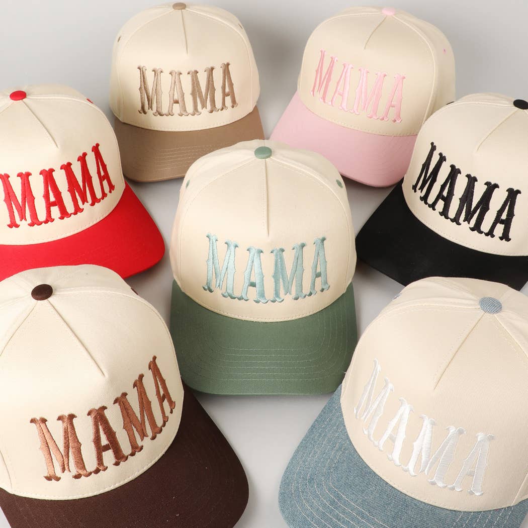 MAMA Typographic Design Embroidery Cap