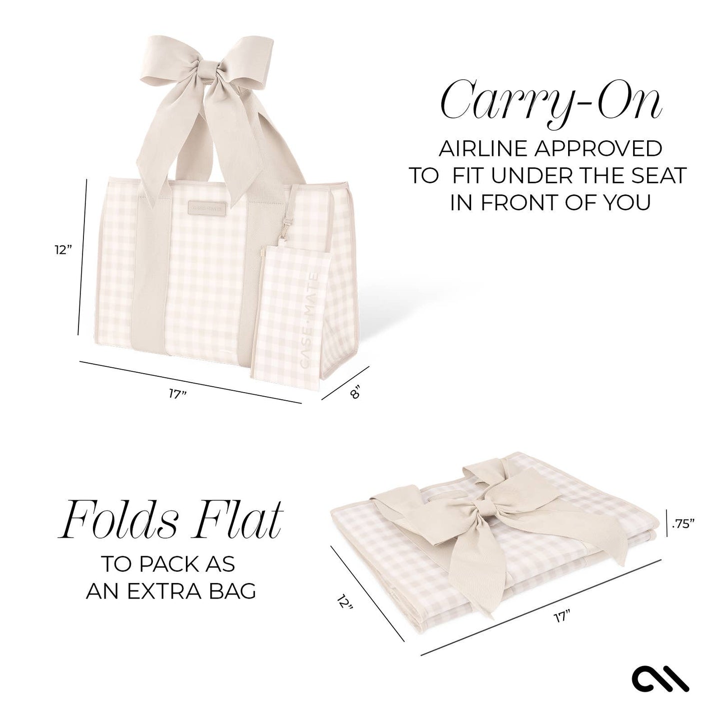 *PRE-ORDER* Case-Mate Latte Gingham Bow Jelly Tote Bag