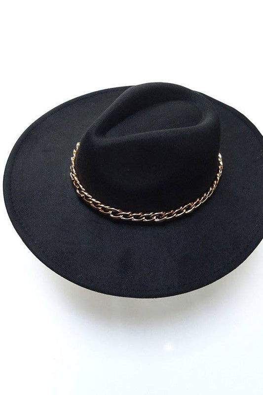 Lainey Flat-brim Gold Chain hat