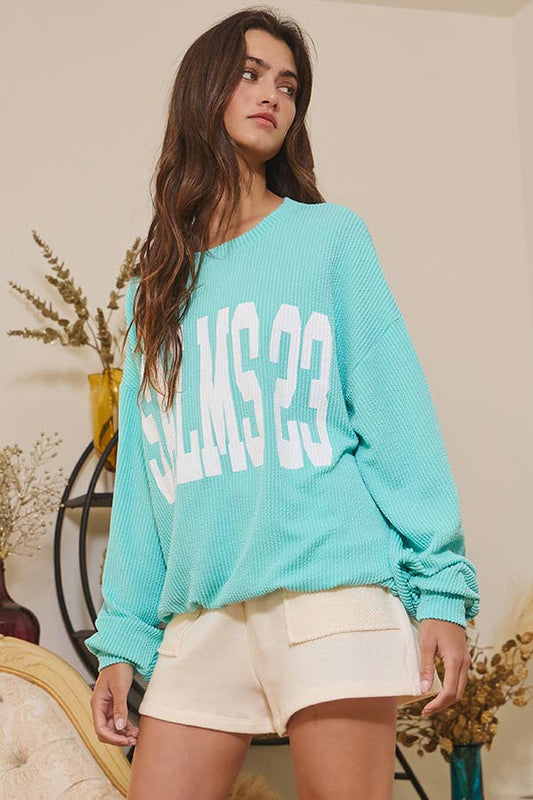 'PSALMS 23' Print Oversized Sweatshirt