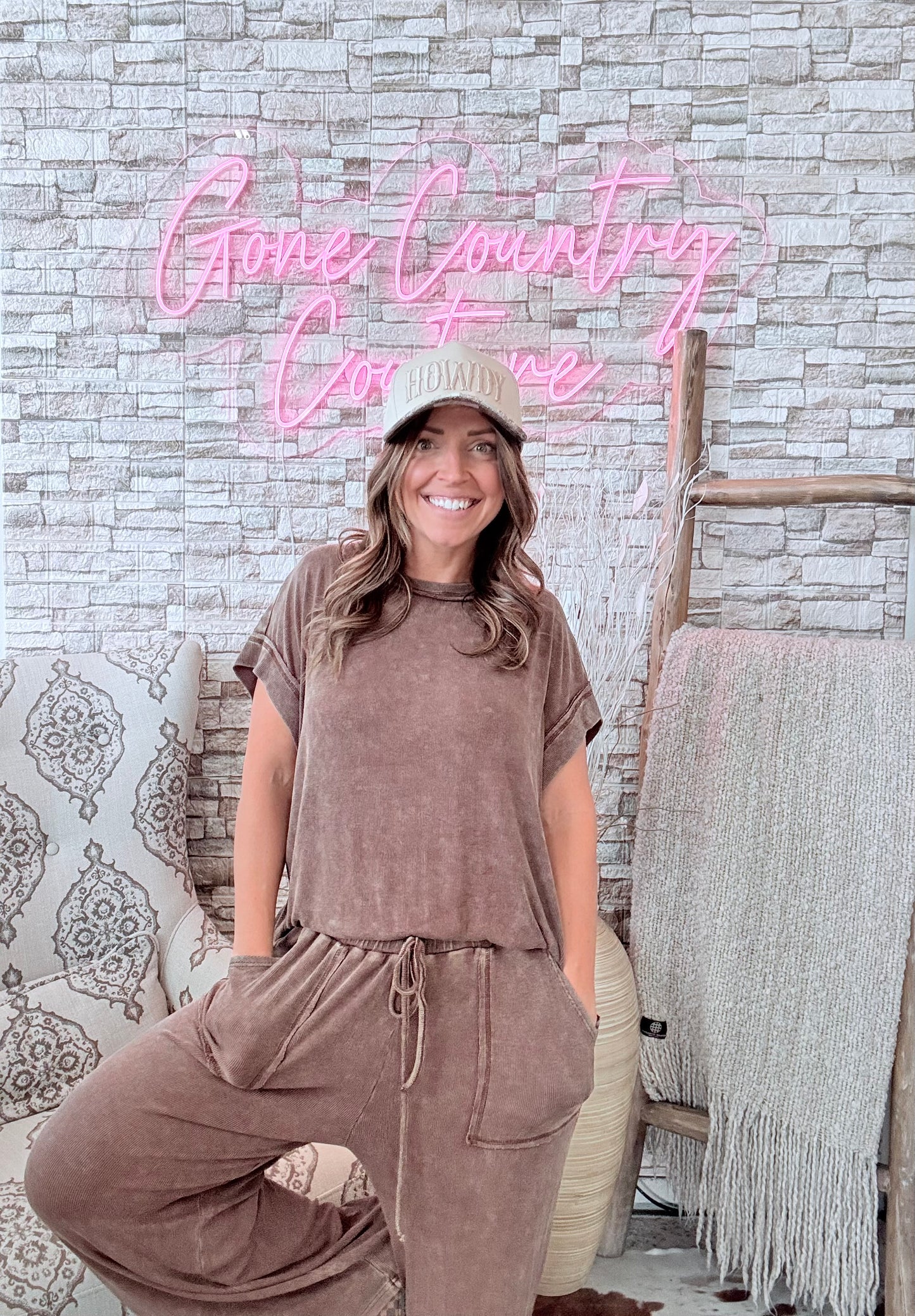 Anna Mineral Wash Ribbed Lounge Set