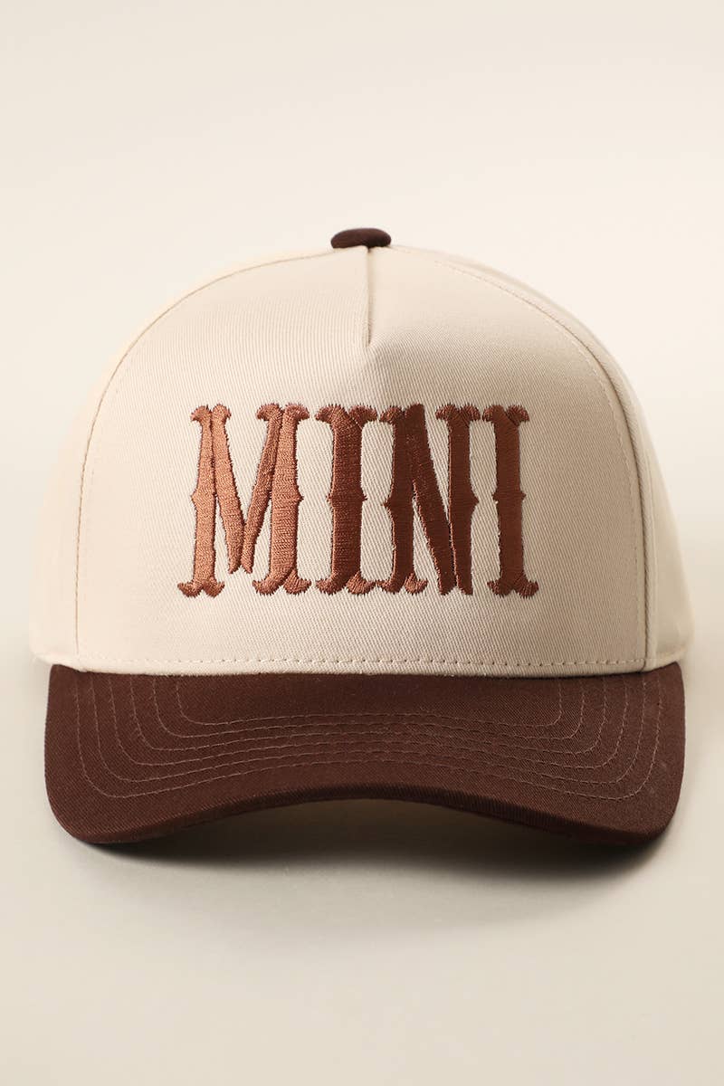 MINI Lettering Embroidery Two-Tone Baseball Cap For Kids