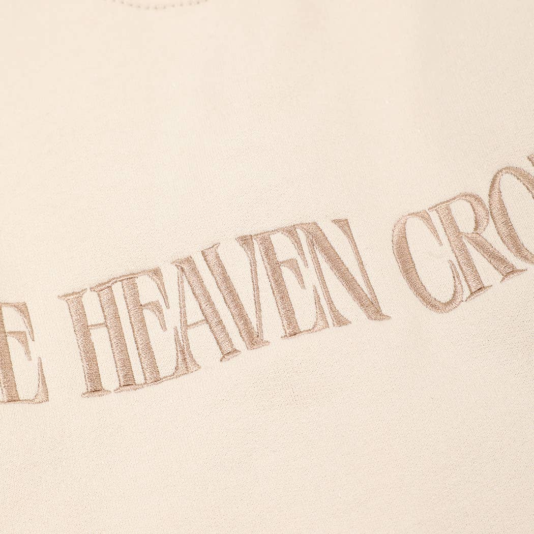 MAKE HEAVEN CROWDED Embroidered Fleece Sweatshirt