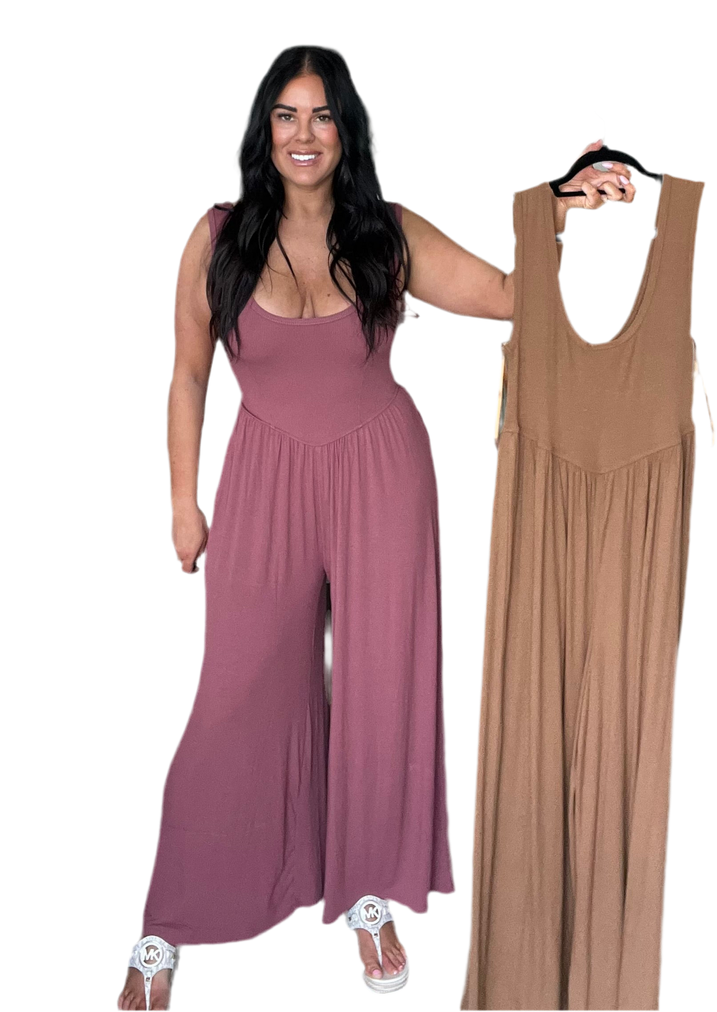 Casual Ribbed Knit Sleeveless Jumpsuit