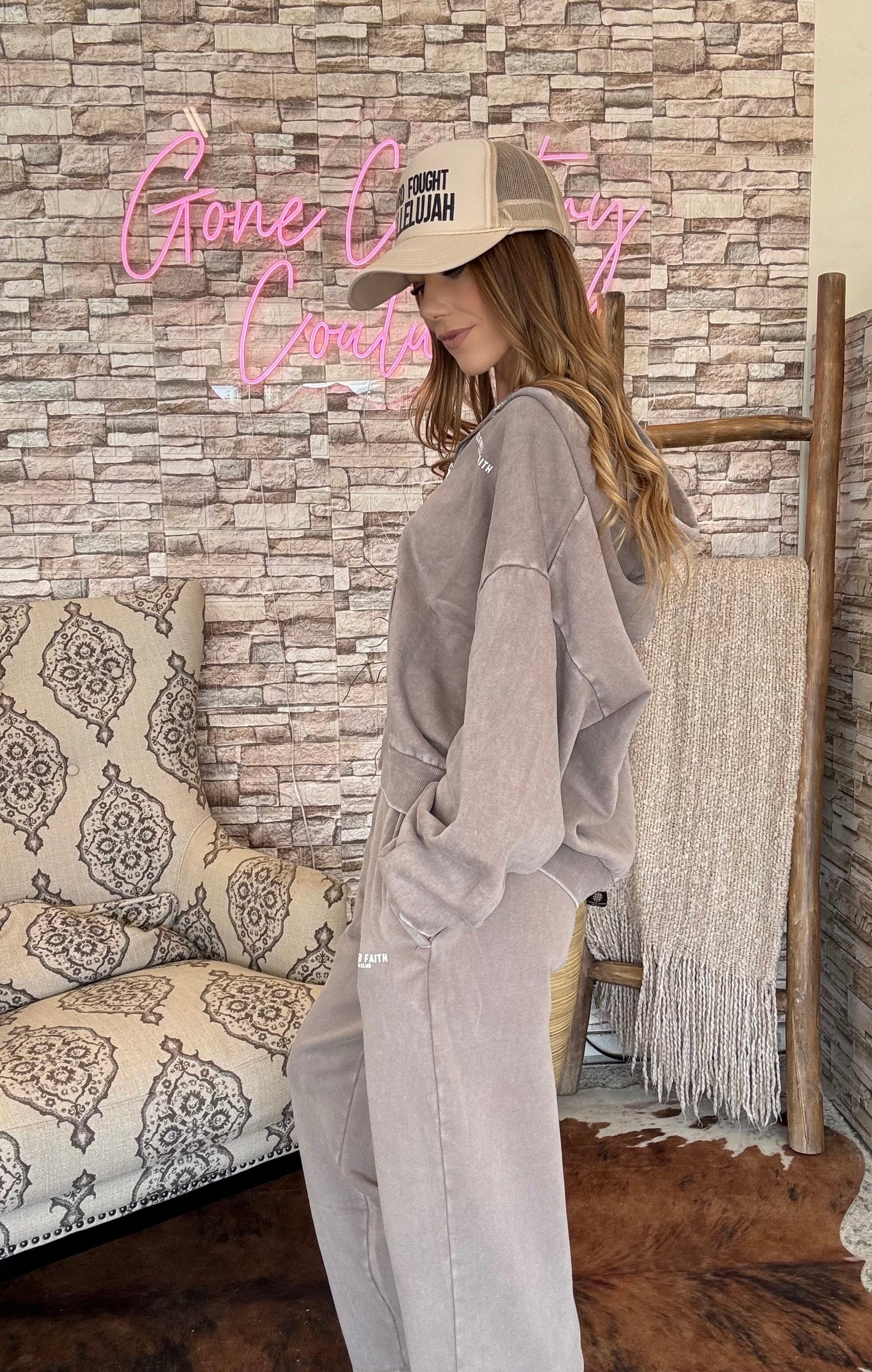 Kingdom Club Brown Wide Leg Sweatpant