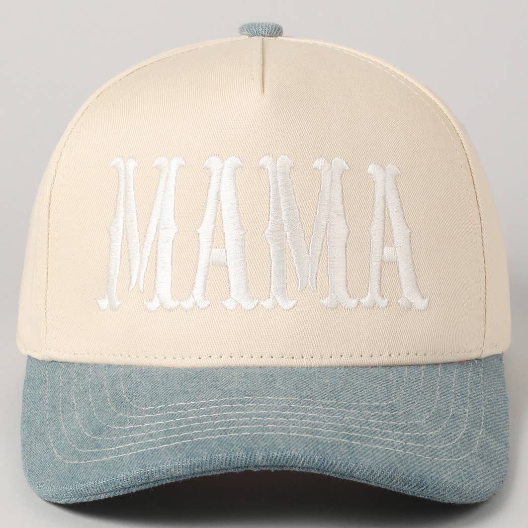 MAMA Typographic Design Embroidery Cap