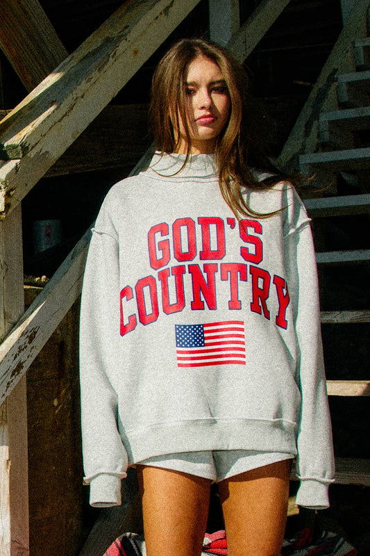 GOD'S COUNTRY | Reversible Mock-neck Sweatshirt