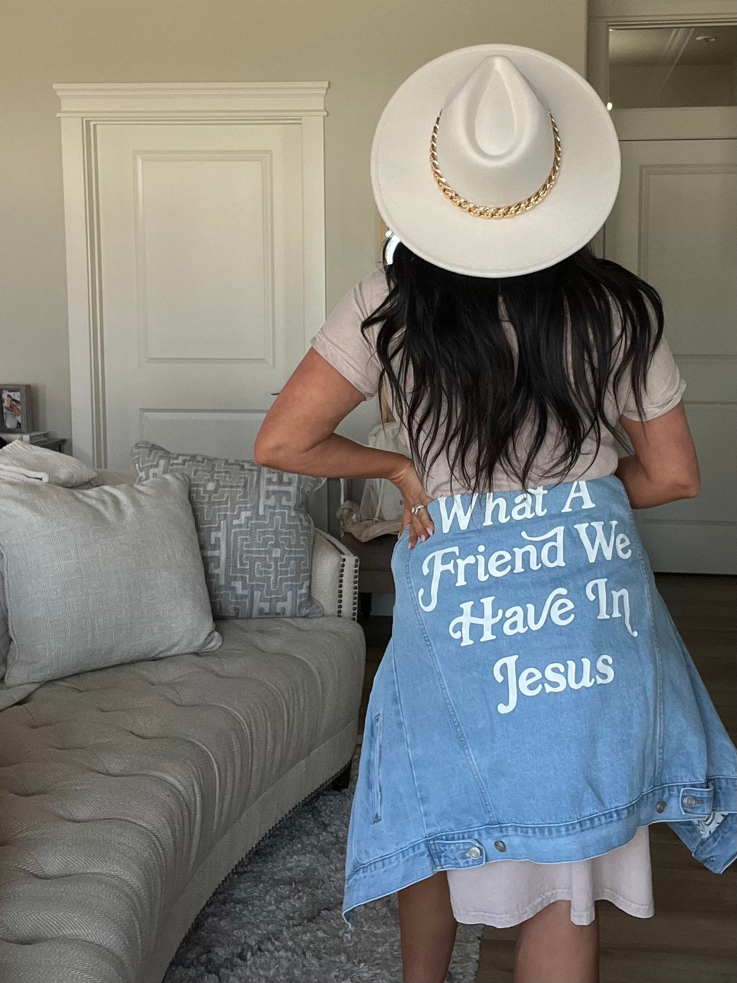 What a Friend In Jesus Denim Jacket