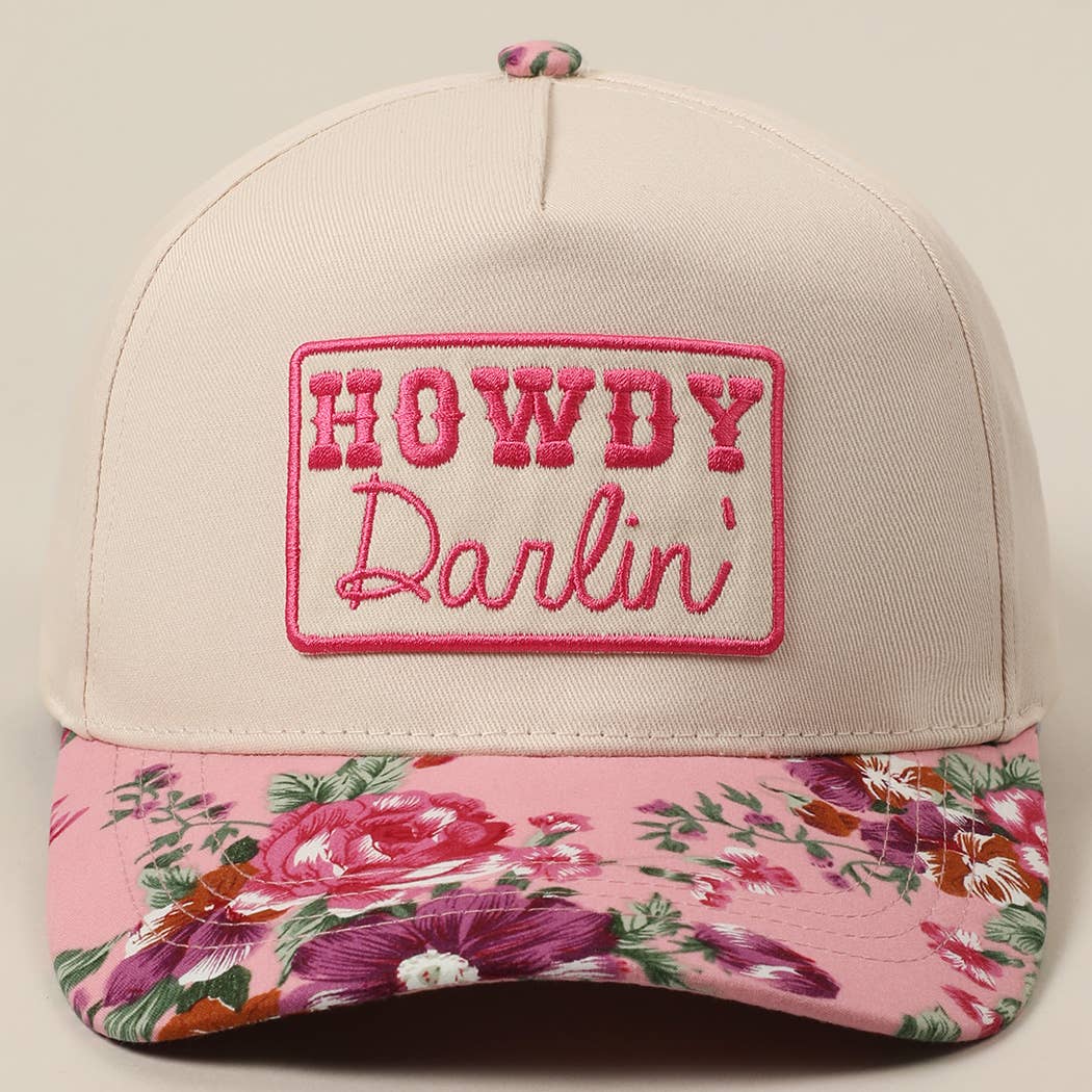 HOWDY Darlin' Embroidery Patch Floral Hat
