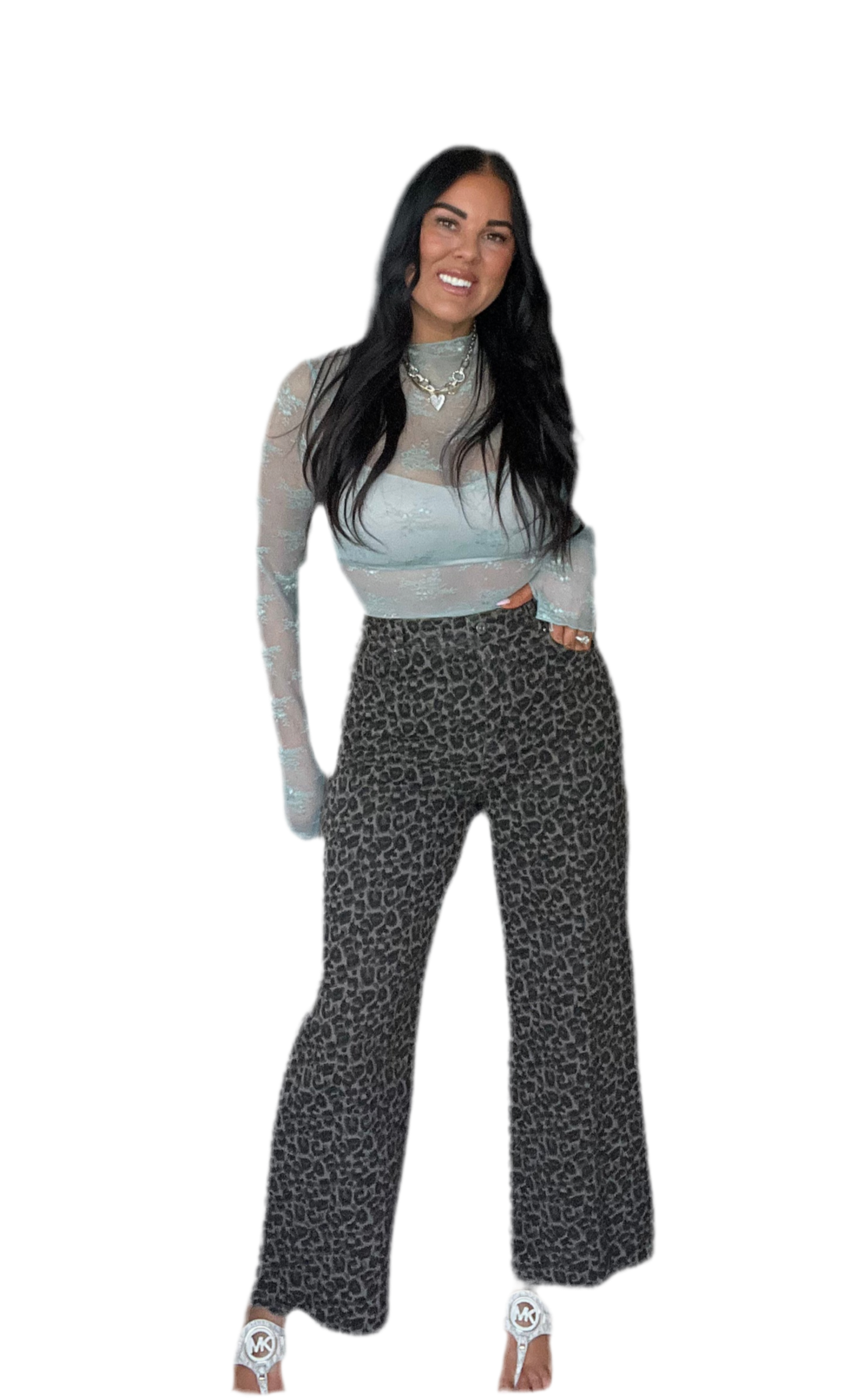 Leopard Printed Straight Pants