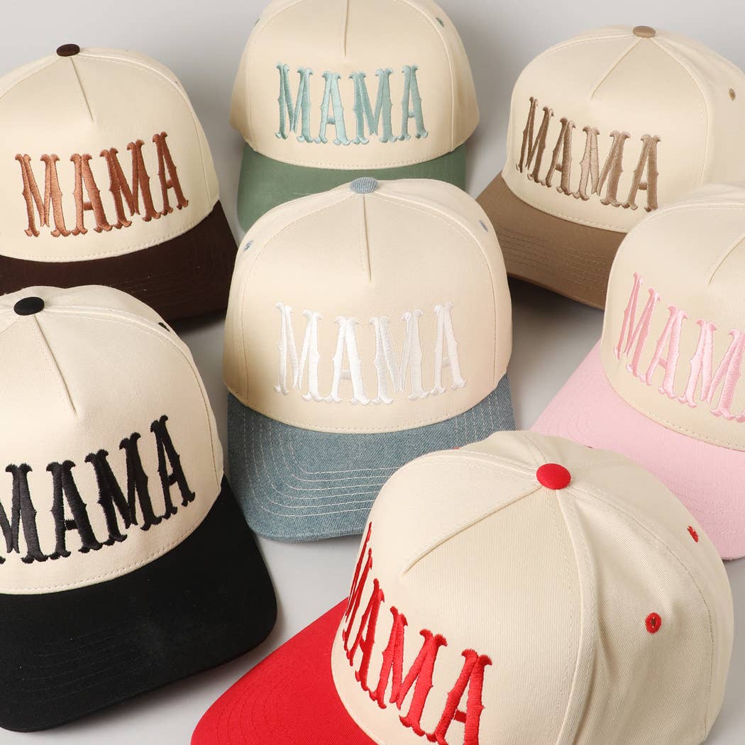 MAMA Typographic Design Embroidery Cap