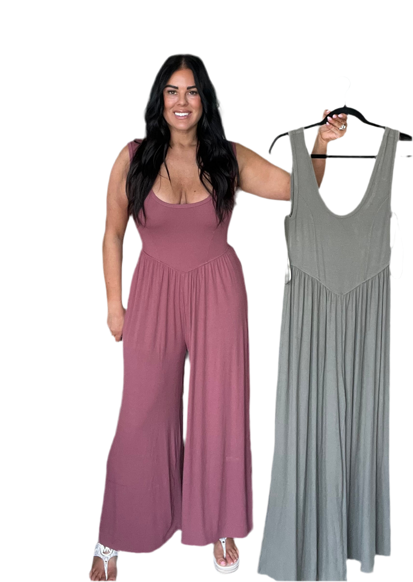 Casual Ribbed Knit Sleeveless Jumpsuit