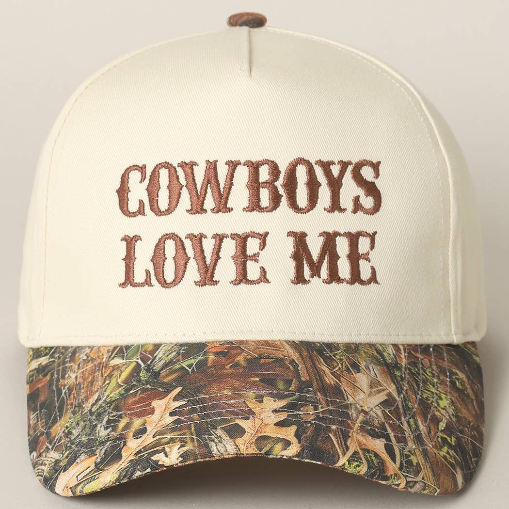 Cowboys Love Me Embroidery Camo Cap