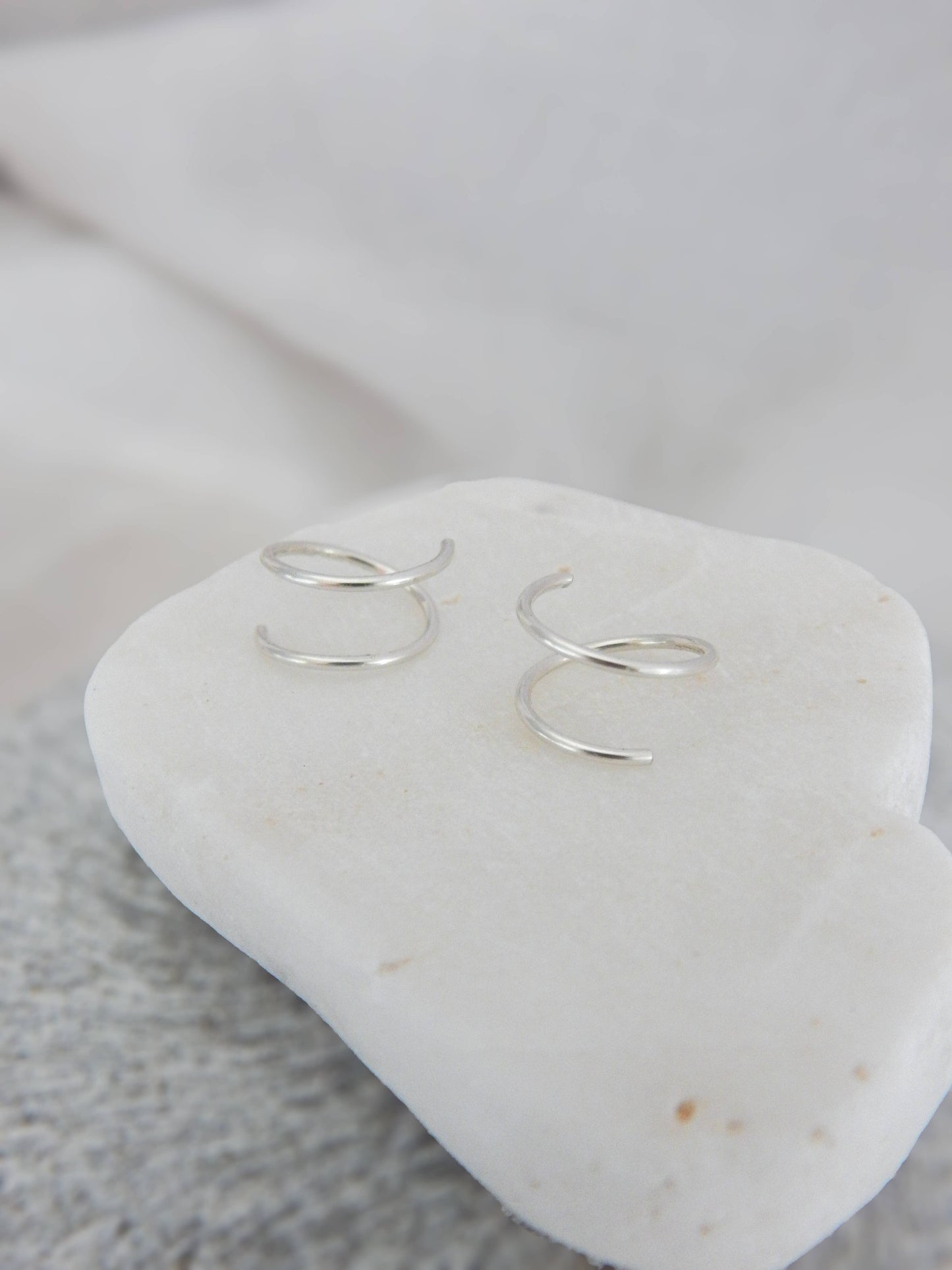 Twist-In Double Huggie Hoop |14k Gold Fill & Sterling Silver