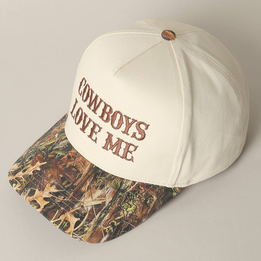 Cowboys Love Me Embroidery Camo Cap