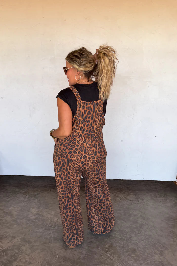 CHEETAH KARLI BOHO OVERALLS