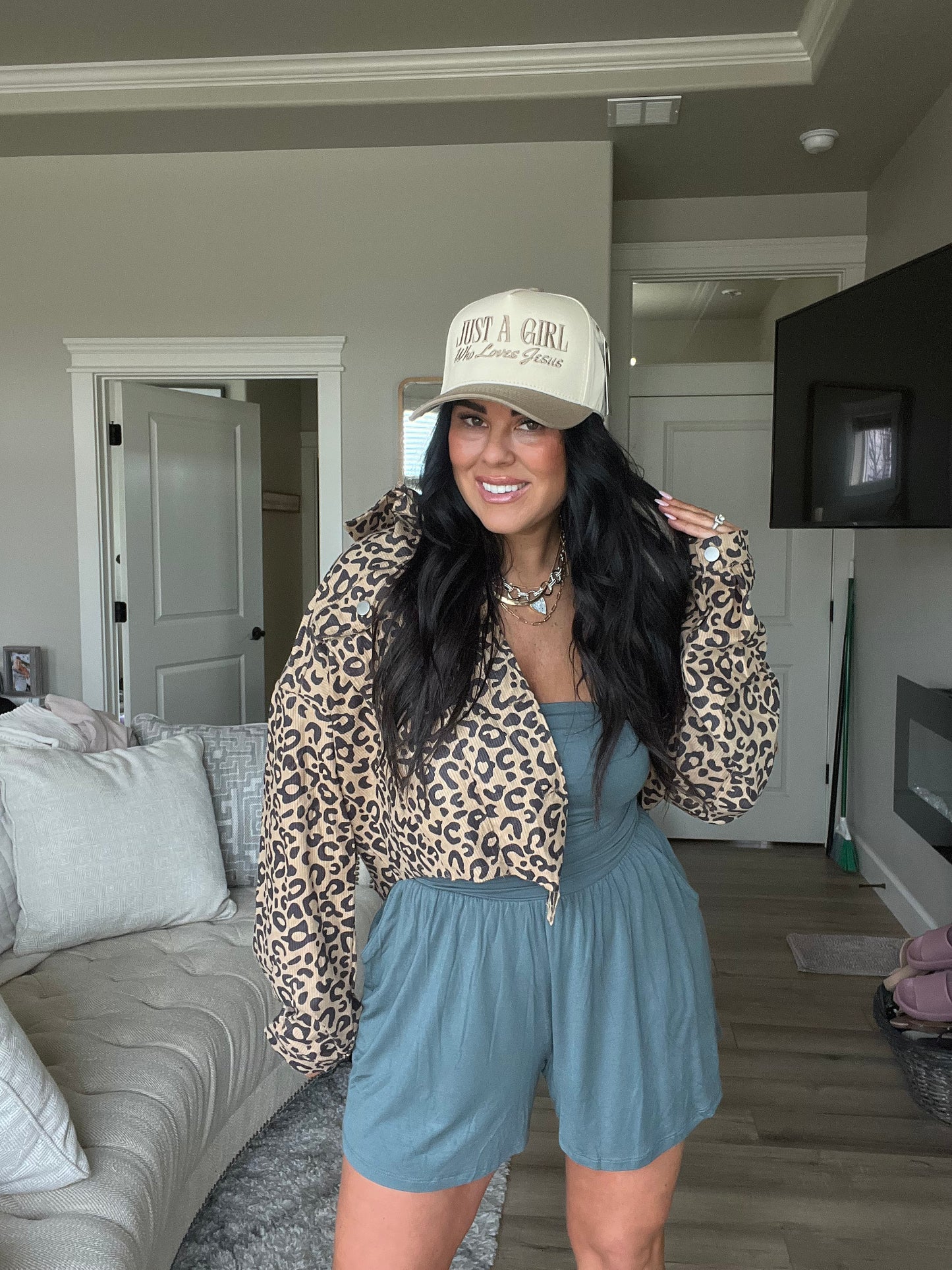Just A Girl Who Loves Jesus Embroidery Trucker Hat