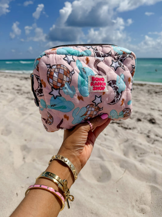 Fabric Western Makeup Bag Organizer | Cowgirl Cosmetic Bag