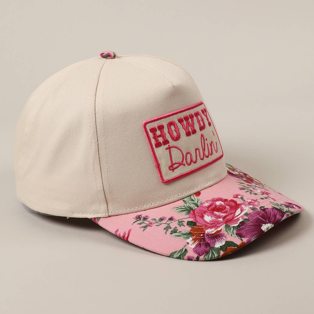 HOWDY Darlin' Embroidery Patch Floral Hat
