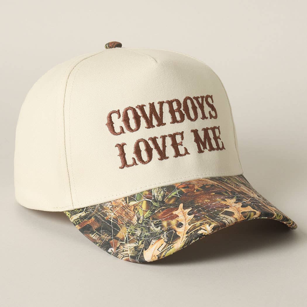 Cowboys Love Me Embroidery Camo Cap