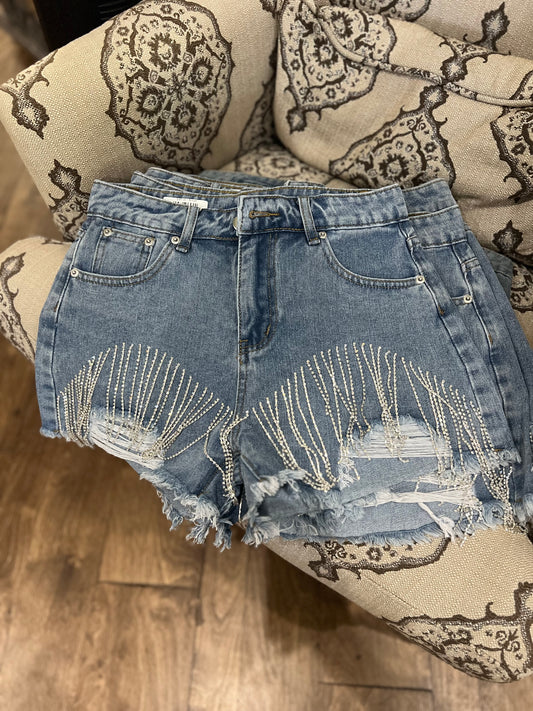 Daisy Duke Rhinestone Jean Shorts