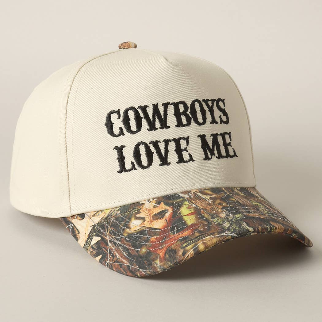 Cowboys Love Me Embroidery Camo Cap