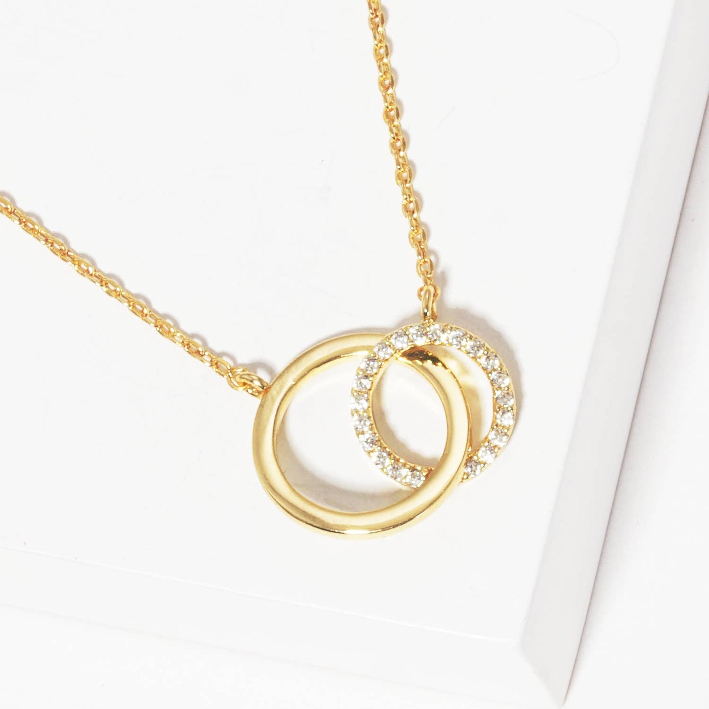 Dipped Double Ring Necklace